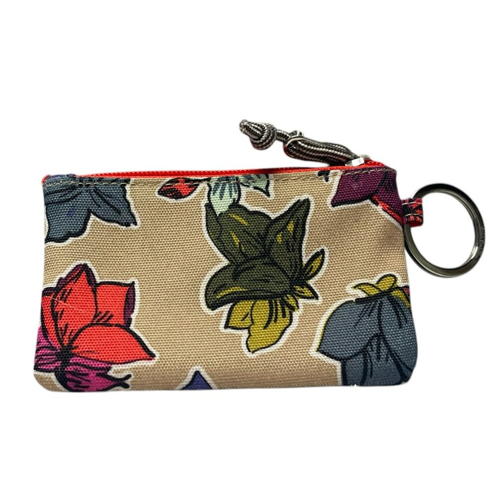 Vera Bradley Lighten Up Zip ID Case Wallet - Retired Falling Flowers Neutral